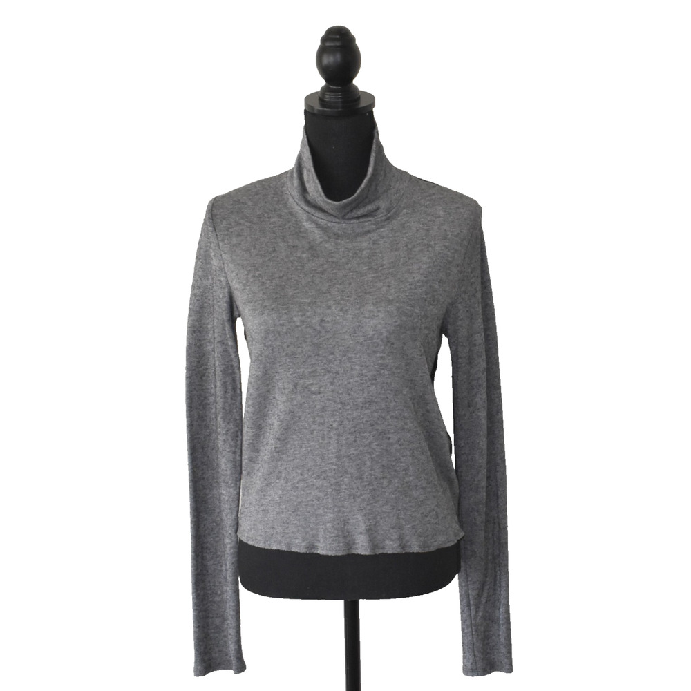 A8 Auth SEE BY CHLOE Grey/Black Polka Dot Back Panel Wool Blend Sweater Size 40